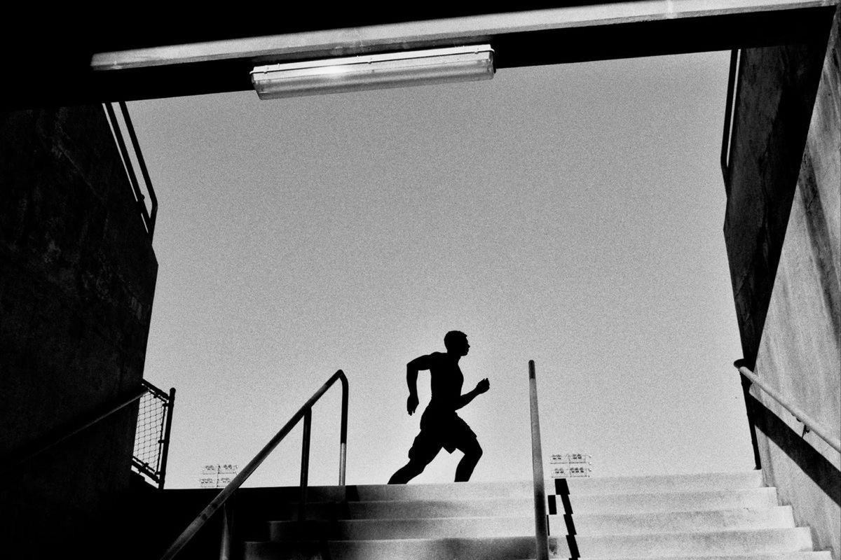 Athletic training session showing strength and conditioning workout